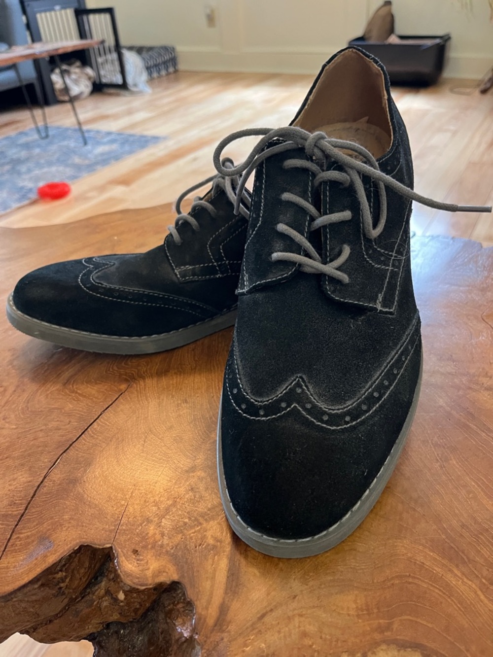 Marc Anthony Black Suede Wingtip Oxfords
